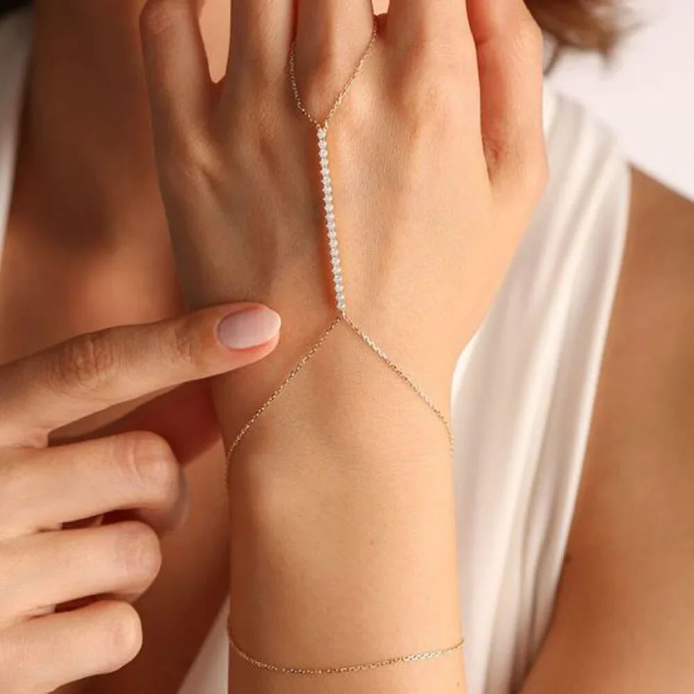 Azaelia Rhinestone Bar Handchain